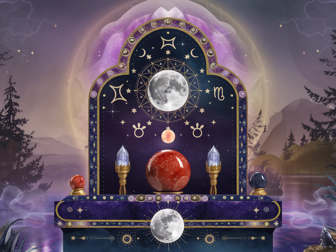 Soft candlelight illuminating a peaceful space with a journal, crystals, and flowers representing intention-setting for family