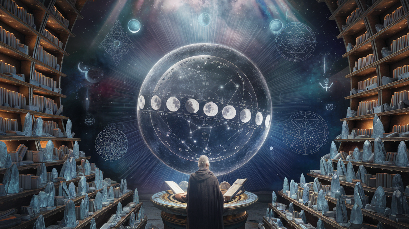 Moon phases progression showing new moon through full moon, representing the complete lunar cycle for manifestation timing