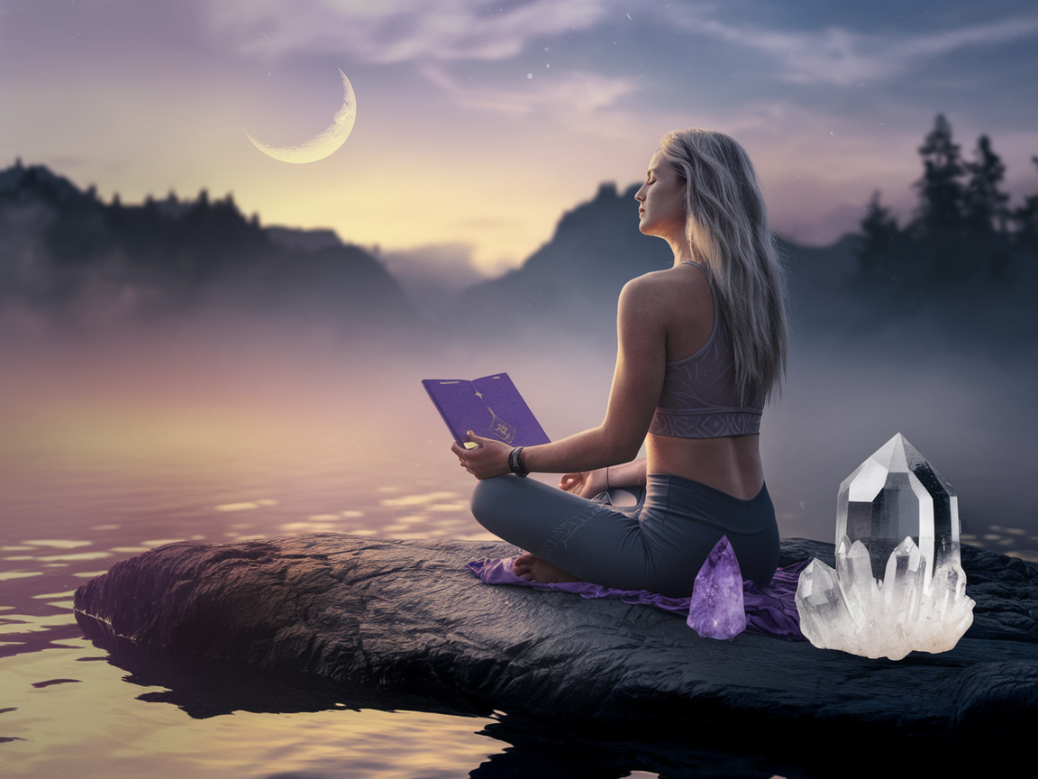 Serene morning scene with journal and coffee cup, representing simple post-new moon integration practices