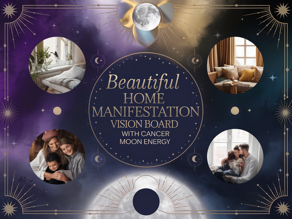 Soft moonlight falling through a window onto a cozy living space, symbolizing home manifestation during Cancer new moon