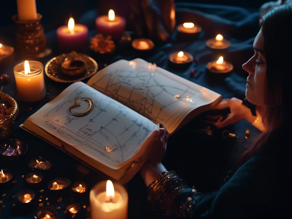 A serene altar illuminated by candlelight during a new moon ceremony, representing the sacred space for manifestation rituals